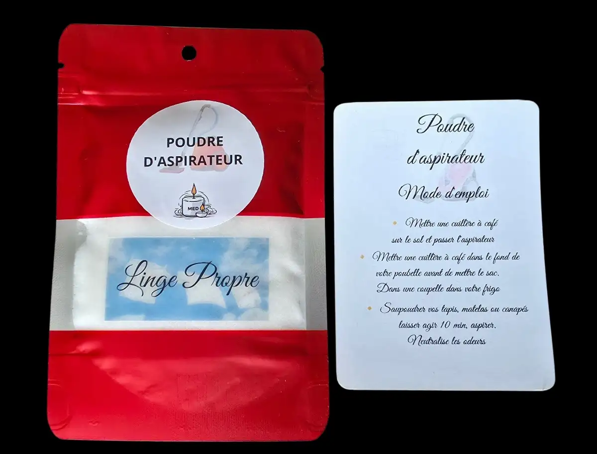 Poudre d'aspirateur linge propre
